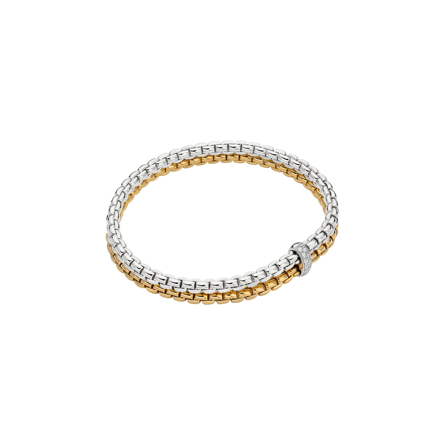 FOPE Eka Tiny Flex'it Yellow and White Gold with Diamond Double